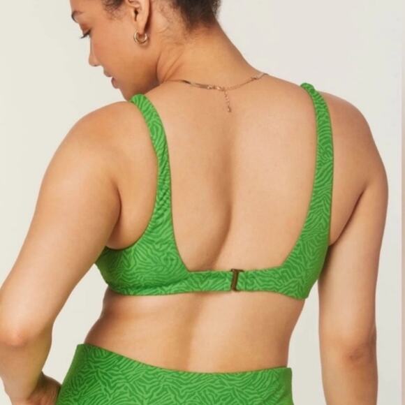 NWT Andie Swim The Rye Bikini Top Green Zebra Print Size XL - Picture 5 of 9